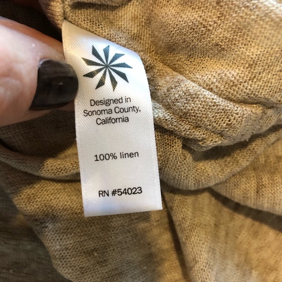 Athleta Newport Henley 100% Linen Oatmeal - Picture 8 of 8